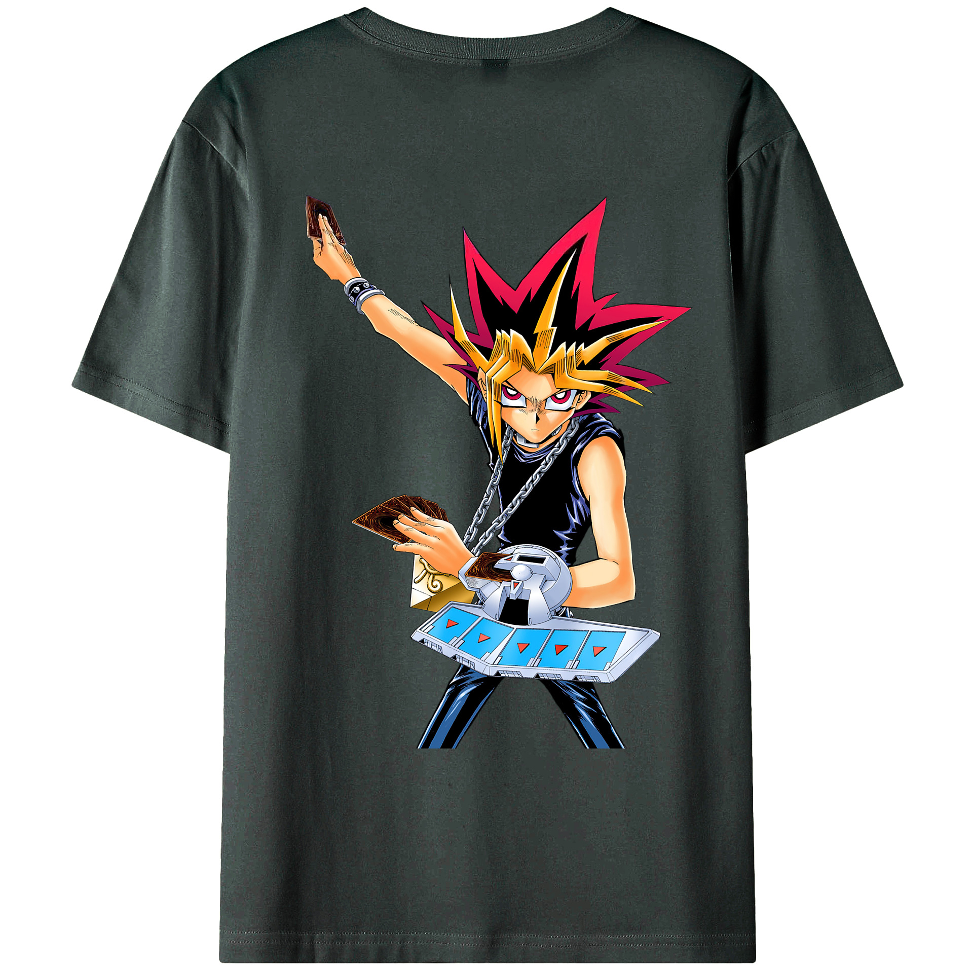 （画像用） 遊☆戯☆王 Yu-Gi-Oh! 綿100％ メンズ半袖Tシャツ（バックプリント） 通気性